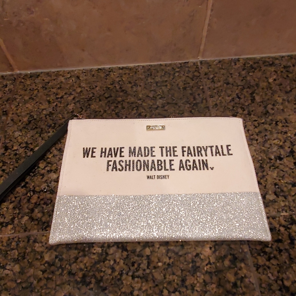 Disney Kate Spade glitter silver wristlet